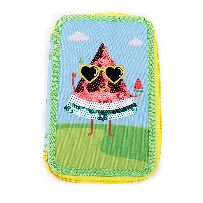 Chikwama cha Pensulo cha Watermelon 300D Double Zippers